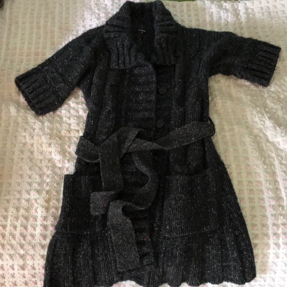 Express Charcoal/Multi Sweater Jacket